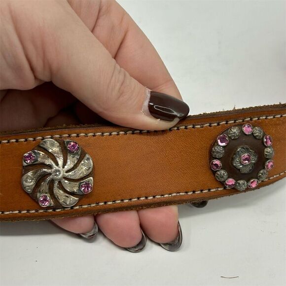 HWG Overlay Women\'s Pink Rhinestone Encrusted Western Belt 36\